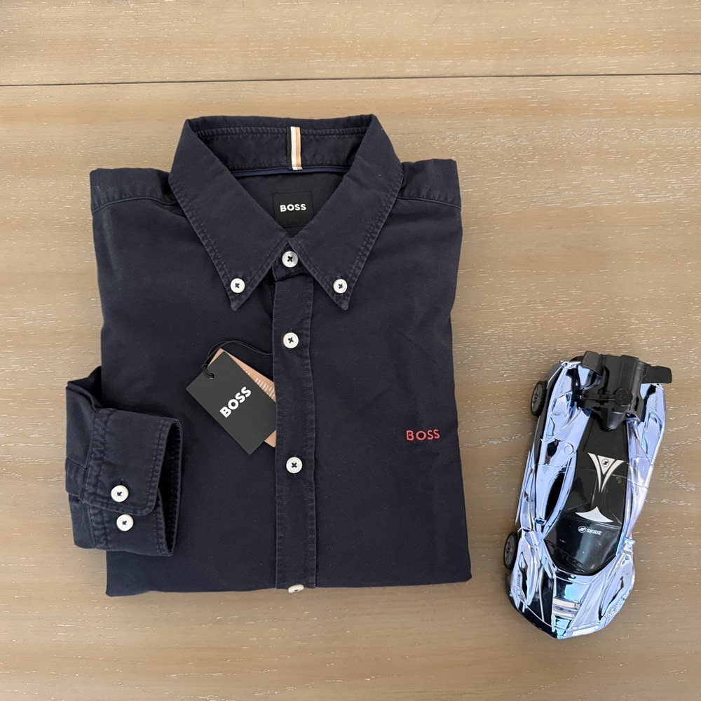Boss Men's Dark Blue Casual Shirt